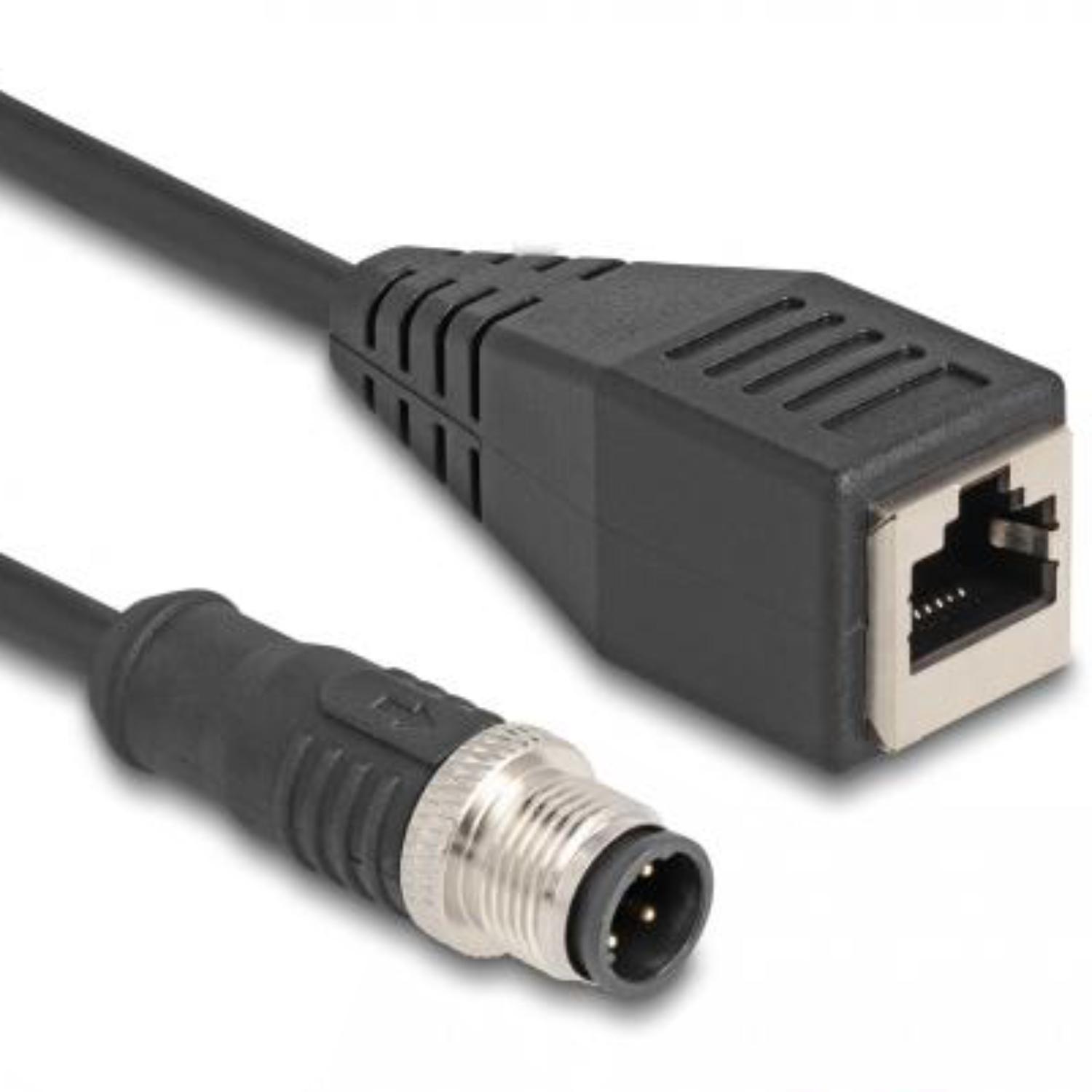 M12 D-kodet 4-pins til RJ45 adapterkabel