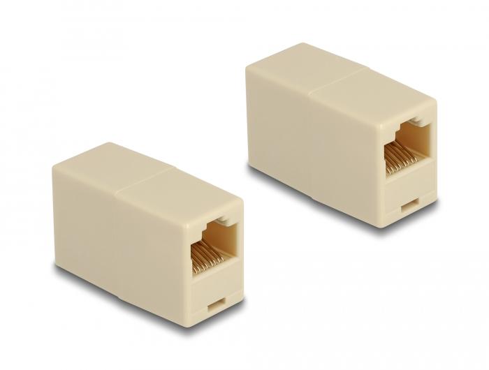 Delock Adapter RJ45-stik til RJ45-stik UTP beige