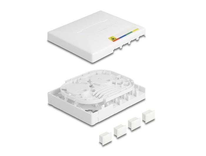 Delock LWL tilslutningsboks FTTH til vægmontering til 4 x SC Simplex eller LC