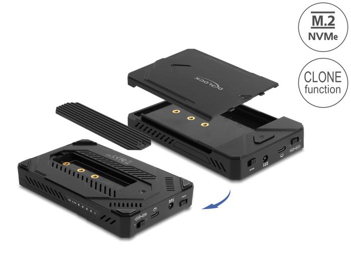 Delock USB Type-C™ kabinet til 1 x M.2 NVMe SSD + 1 x 2,5″ SATA SSD
