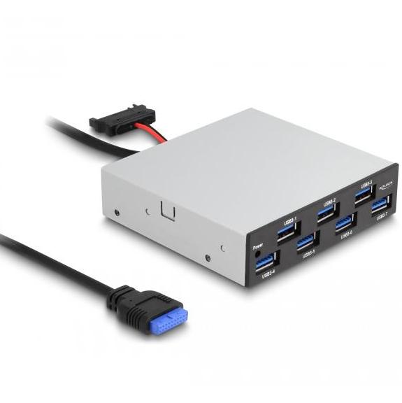Delock 7x USB Type-A, 5 Gbps, 3,5
