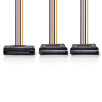 Internt strømkabel SATA 15-pin han 2x SATA 15-pin hun - Nedis