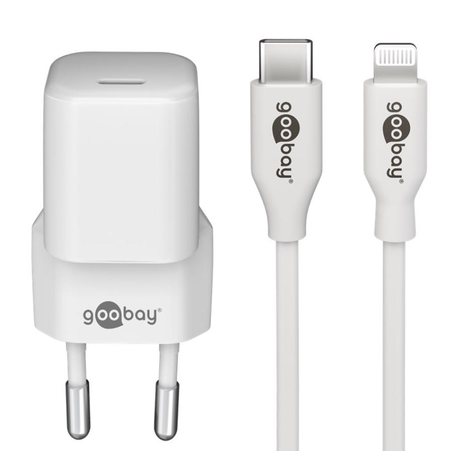 USB C-oplader + lightning-kabel - Goobay