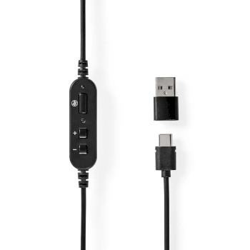 PC-headset On-Ear Stereo USB Type-A / USB Type-C™ Foldsammen - Nedis