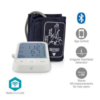 SmartLife Blodtryksmåler Arm Bluetooth® LCD-skærm 22 - 42 cm - Nedis
