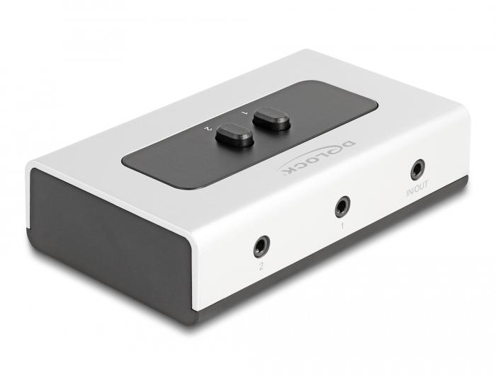 Delock 2 til 1 omskifter Jack 3,5 mm 4-pin manuel dobbeltrettet