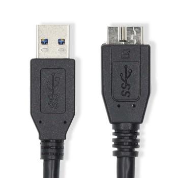 USB-kabel USB 3.2 Gen 1 USB-A han USB Micro-B han 5 Gbps - Nedis