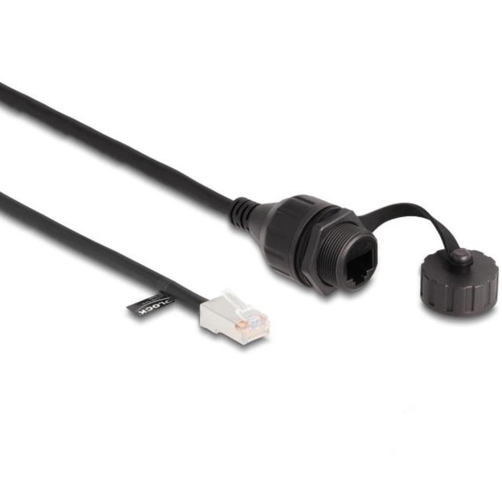 Delock Kabel RJ45 Stik til RJ45 Hun indbygningskabel med afdækningskappe Ca
