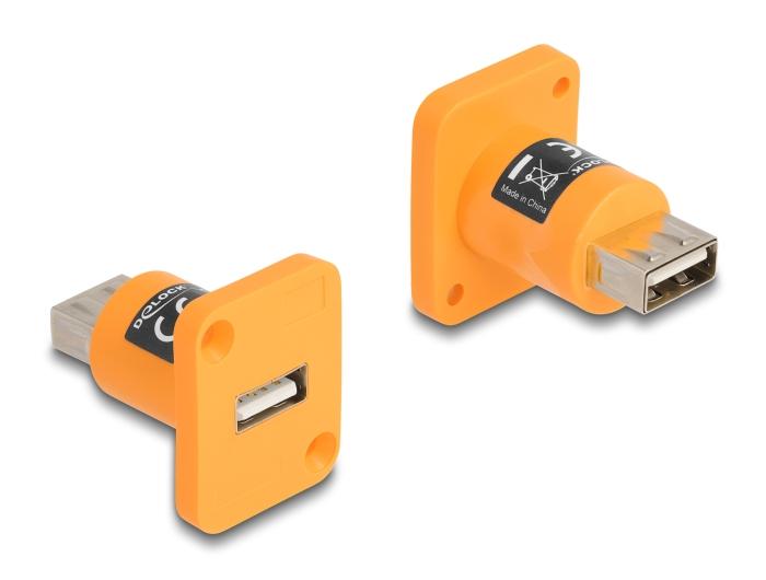 Delock D-type modul USB 2.0 type-A hun til hun orange