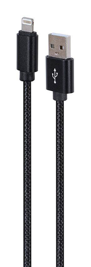 8-Pin Lade- & Datakabel 1,8 Meter sort