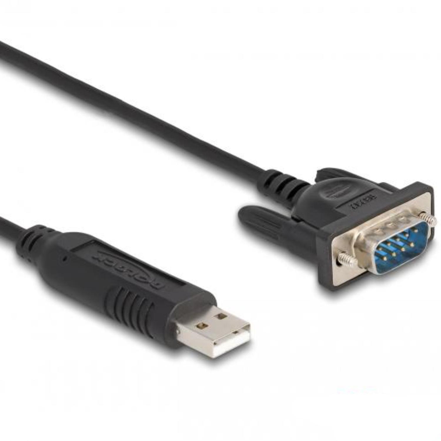 Delock USB 2.0 til seriell RS-232-adapter med kompakt seriell stik