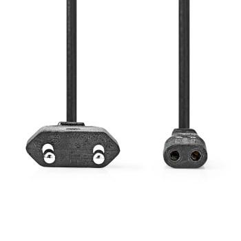 Strømkabel Euro Male IEC-320-C1 Ret Ret Forkromet 2,00 m - Nedis