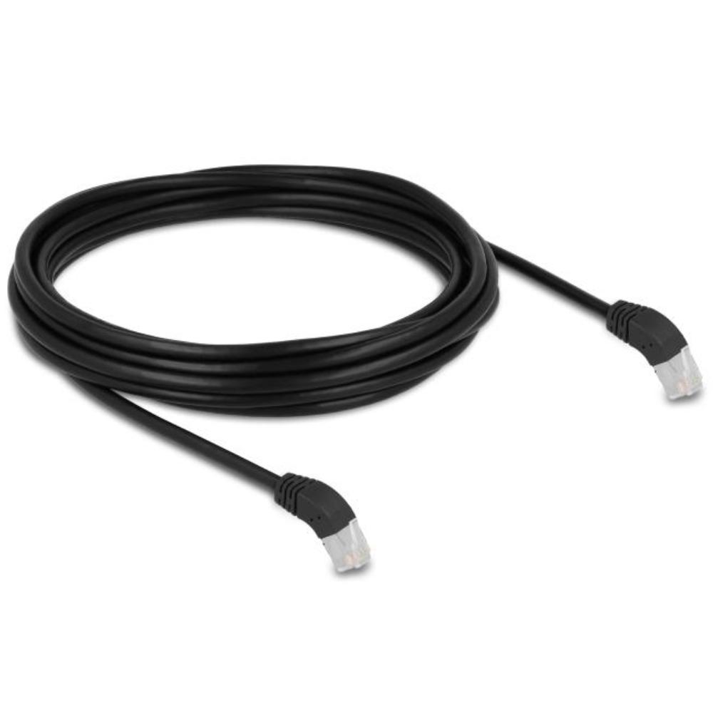 Delock RJ45 netværkskabel Cat.6A S/FTP 45 nedadvendt 5 m sort