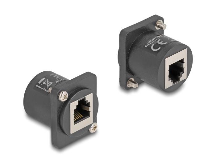 Delock D-Type Modul RJ12 Hun til Hun med skruer sort