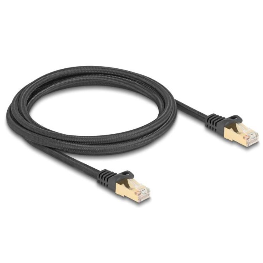 Delock RJ45 netværkskabel med flettet kappe Cat.6A S/FTP stik til stik