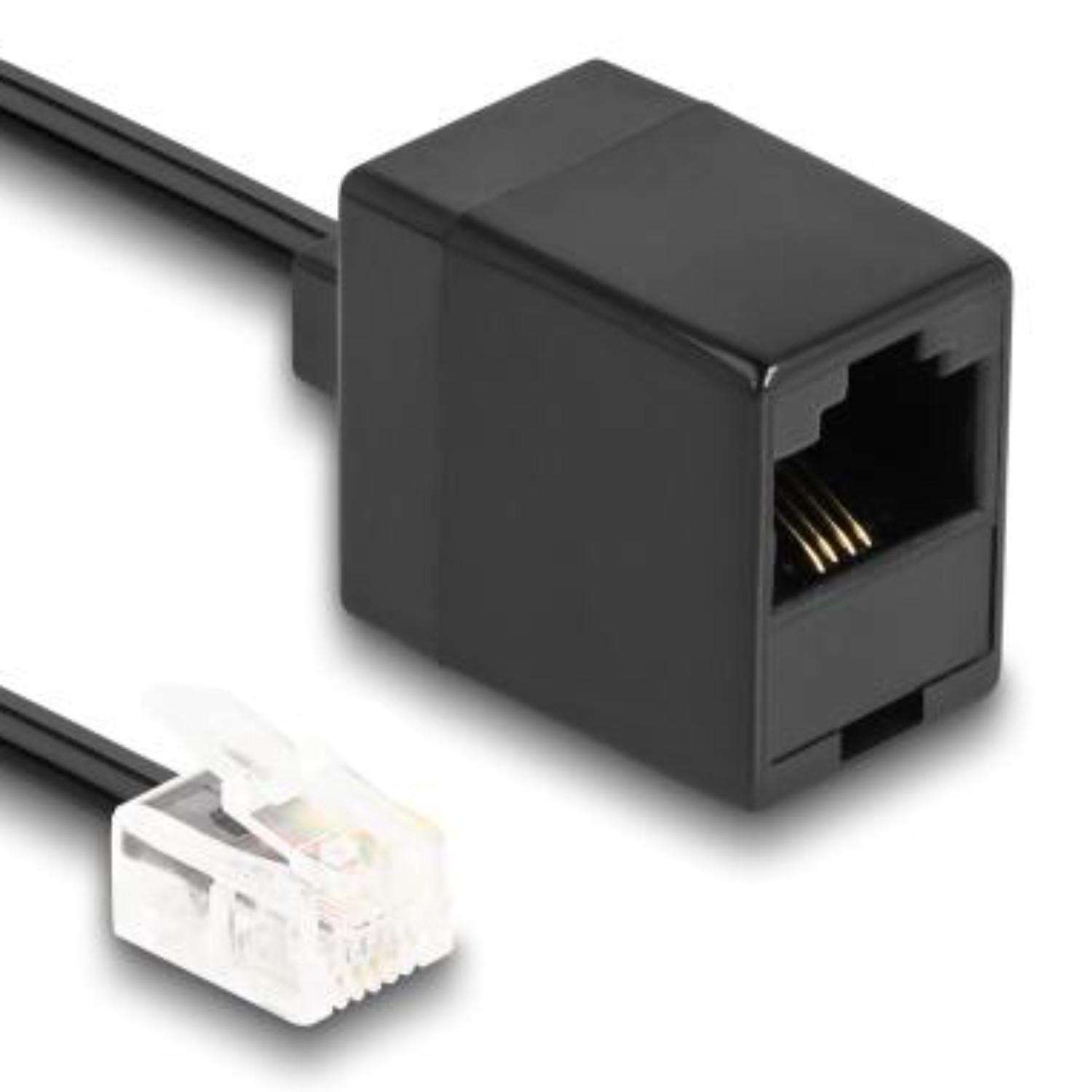 Delock Telefonkabel RJ11-stik til RJ45-stik sort 10 m
