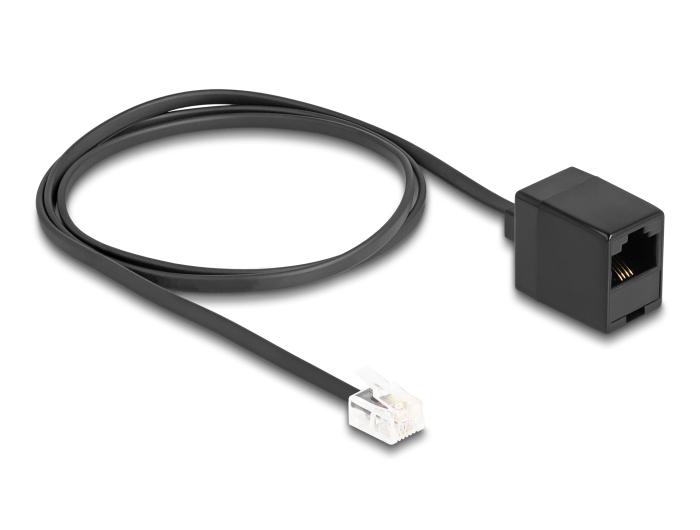 Delock Telefonkabel RJ11 stik til RJ45 hun hun sort 1 m
