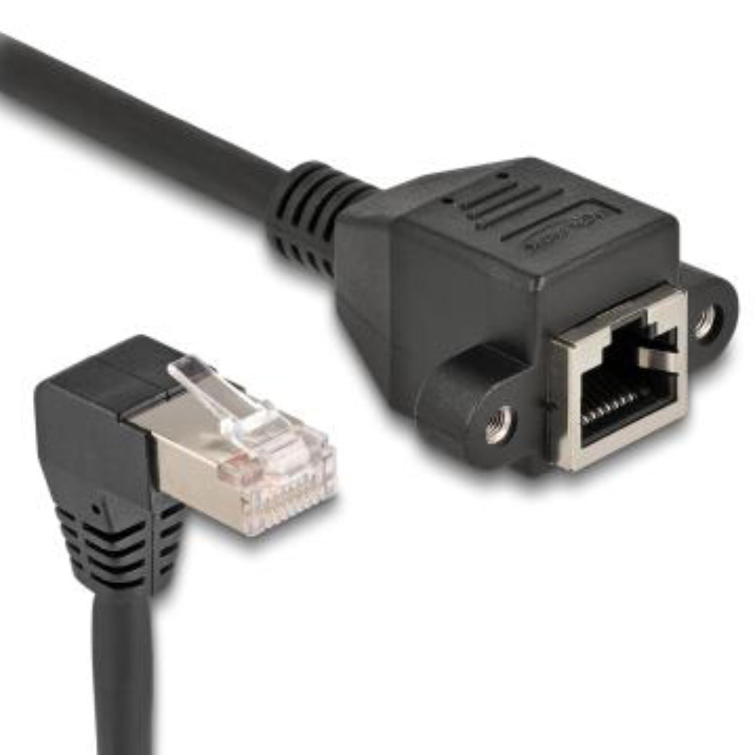 Delock S/FTP til RJ45 90 netværksforlængerkabel