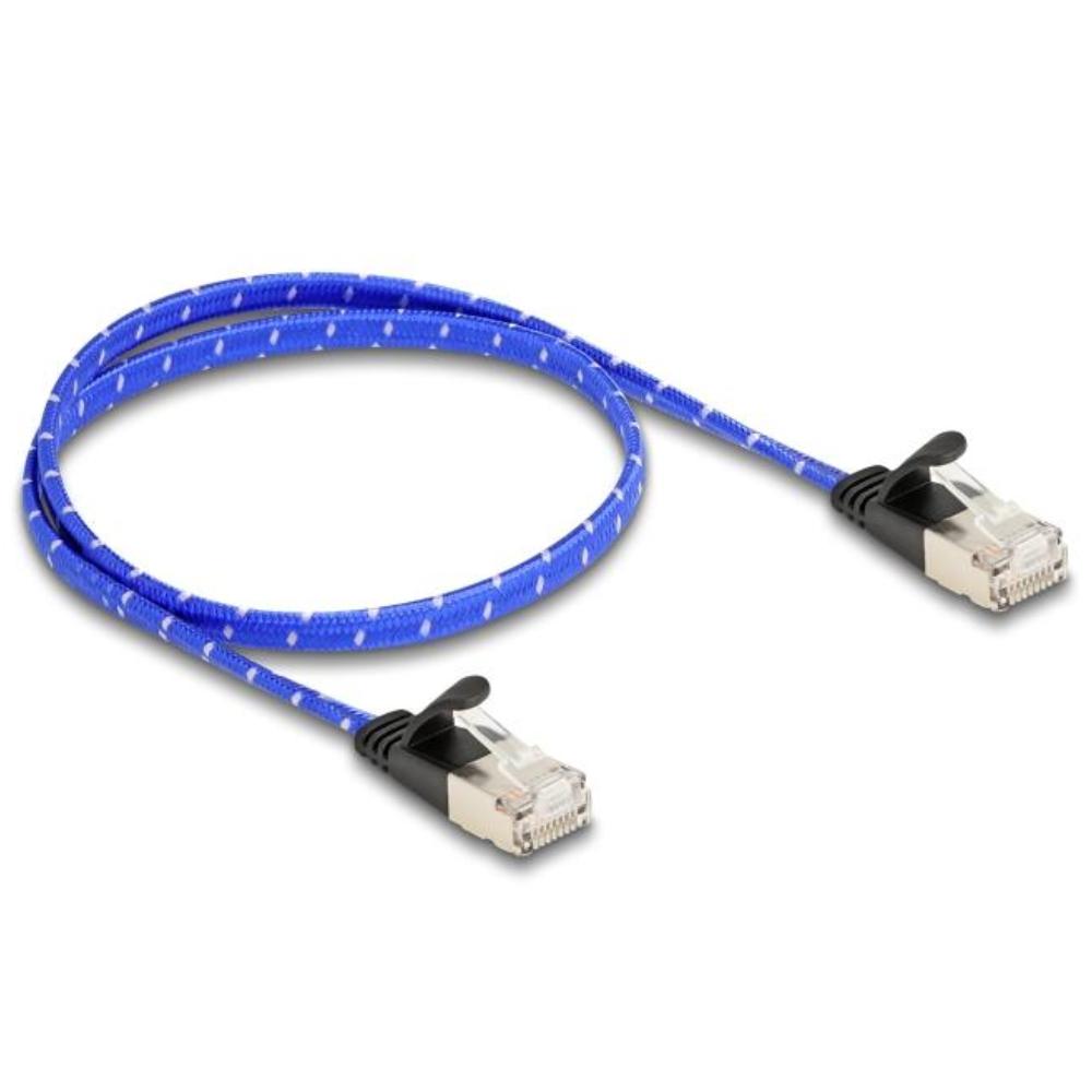 Delock RJ45 fladkabel netværkskabel med flettet kappe Cat.6A U/FTP 0,5 m