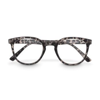 Læsebrille, genbrugsplast, halvmæt halvfabrikatbrun, +1,5 dpt - Hama
