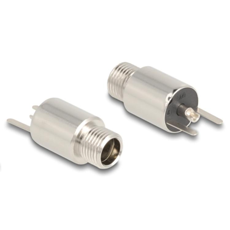 Delock Stikkontakt DC 5,5 x 2,1 mm Hun til installation, loddeudgave - rund