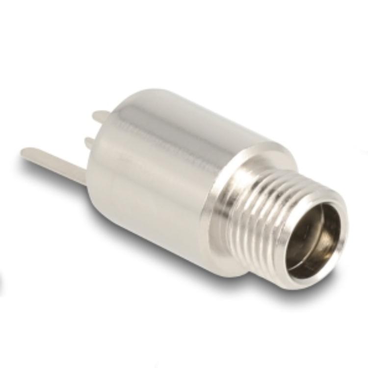 Delock Stikkontakt DC 5,5 x 2,1 mm Hun til installation, loddeudgave - rund