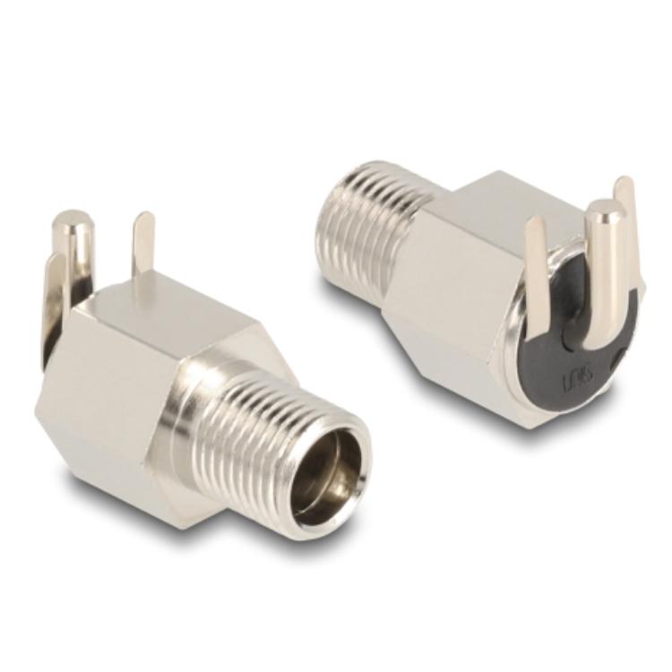 Delock Stikkontakt DC 5,5 x 2,1 mm Hun til indbygning, loddeudgave, retvinklet