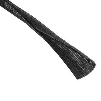 Fleksibel stofkabelslange, universel, 20 - 40 mm, 1,8 m, sort - Hama