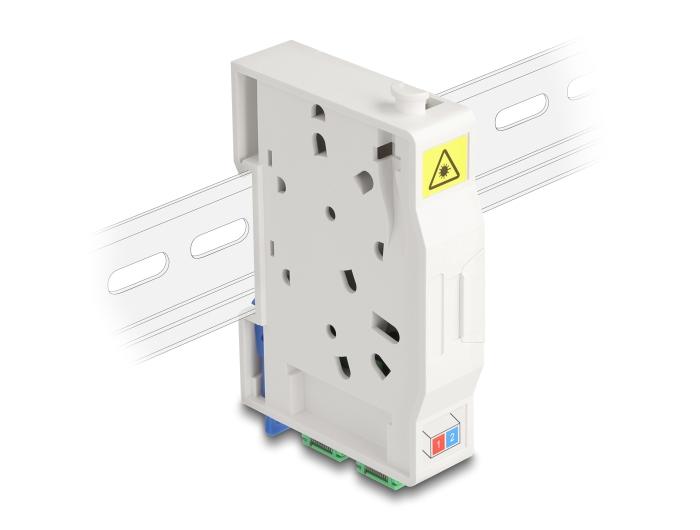 Delock Glasfiber-tilslutningsboks til DIN-skinne med LASH-holder og 2 x SC Simp