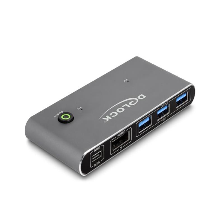 Delock DisplayPort KVM Switch 8K 30 Hz med USB 5 Gbps - Delock
