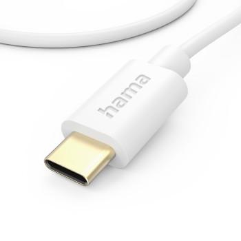 Opladningskabel, USB-C - USB-C, 1 m, hvid - Hama