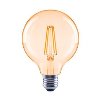 LED-glødetråd, E27, 680lm erstatter 52W, pære G95, rav, varm hvid - Xavax