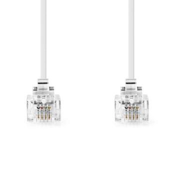 Telekomkabel RJ11 Male RJ11 Male 10,0 m Kabeldesign: Flad Guld - Nedis