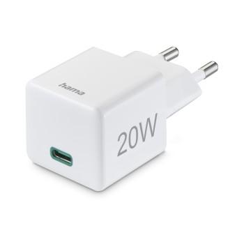 Hurtiglader USB-C, PD/Qualcomm®, Mini-lader, 20 W, hvid - Hama