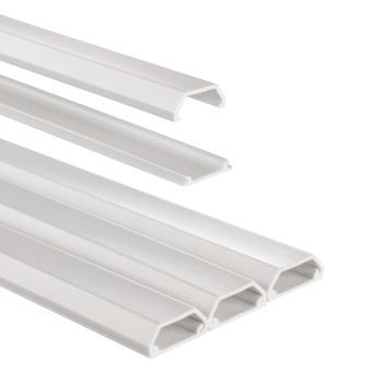 Kabelkanal, 3 stk., selvklæbende, kantet, 100 x 2,1 x 1 cm, PVC, hvid - Hama