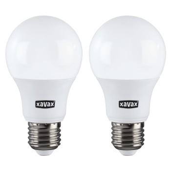 LED-lampe, E27, 806lm erstatter 60W, glødepære, varm hvid, 2 stk - Xavax