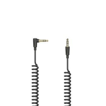 Spiralkabel Flexi-Slim, 3,5 mm-Jack-stik, 90-stik, Stereo, 0,75 m - Hama