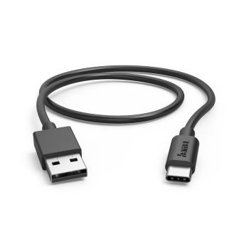 Opladningskabel, USB-A - USB-C, 0,5 m, sort - Hama