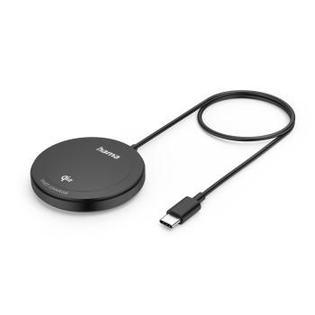 Trådløs Qi2-lader, 15W, Wireless Fast Charger, magnetisk, sort - Hama