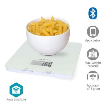 SmartLife køkkenvægt Bluetooth® Glas/plast Hvid - Nedis