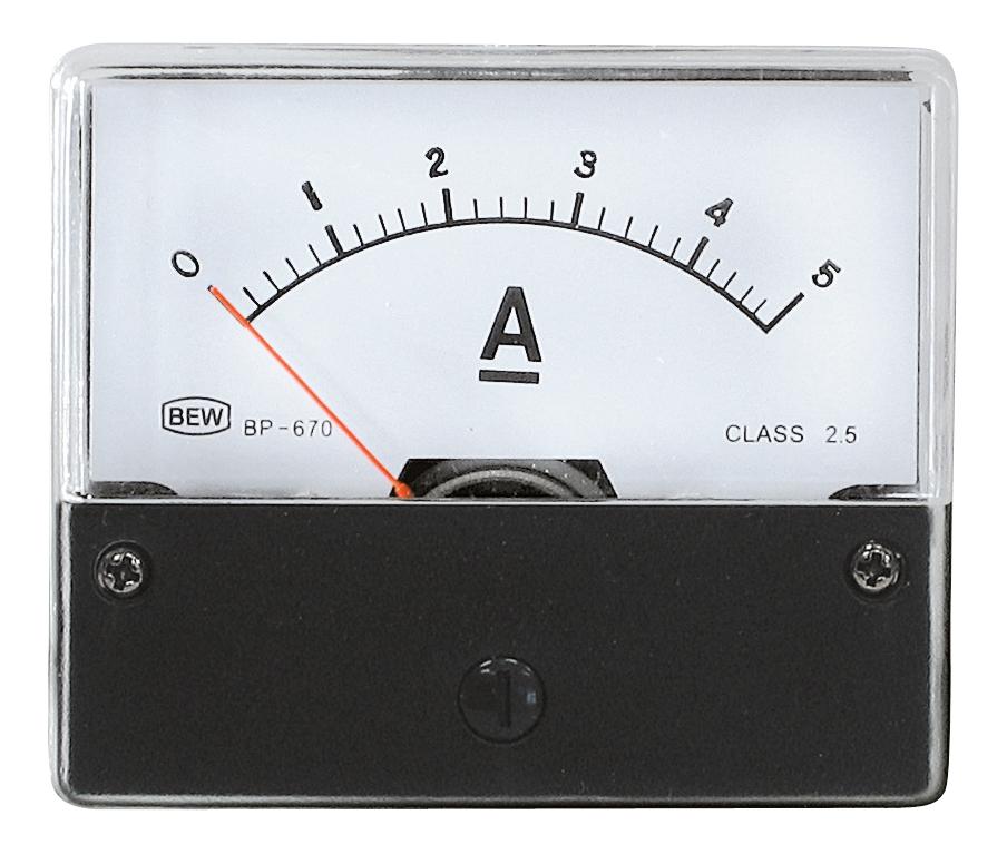 Indbygningsmåleinstrument 0-5A DC BLANKO