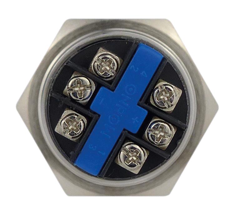 Helmetaltaster med skrueterm 19mm ringbelysning gul BLANKO