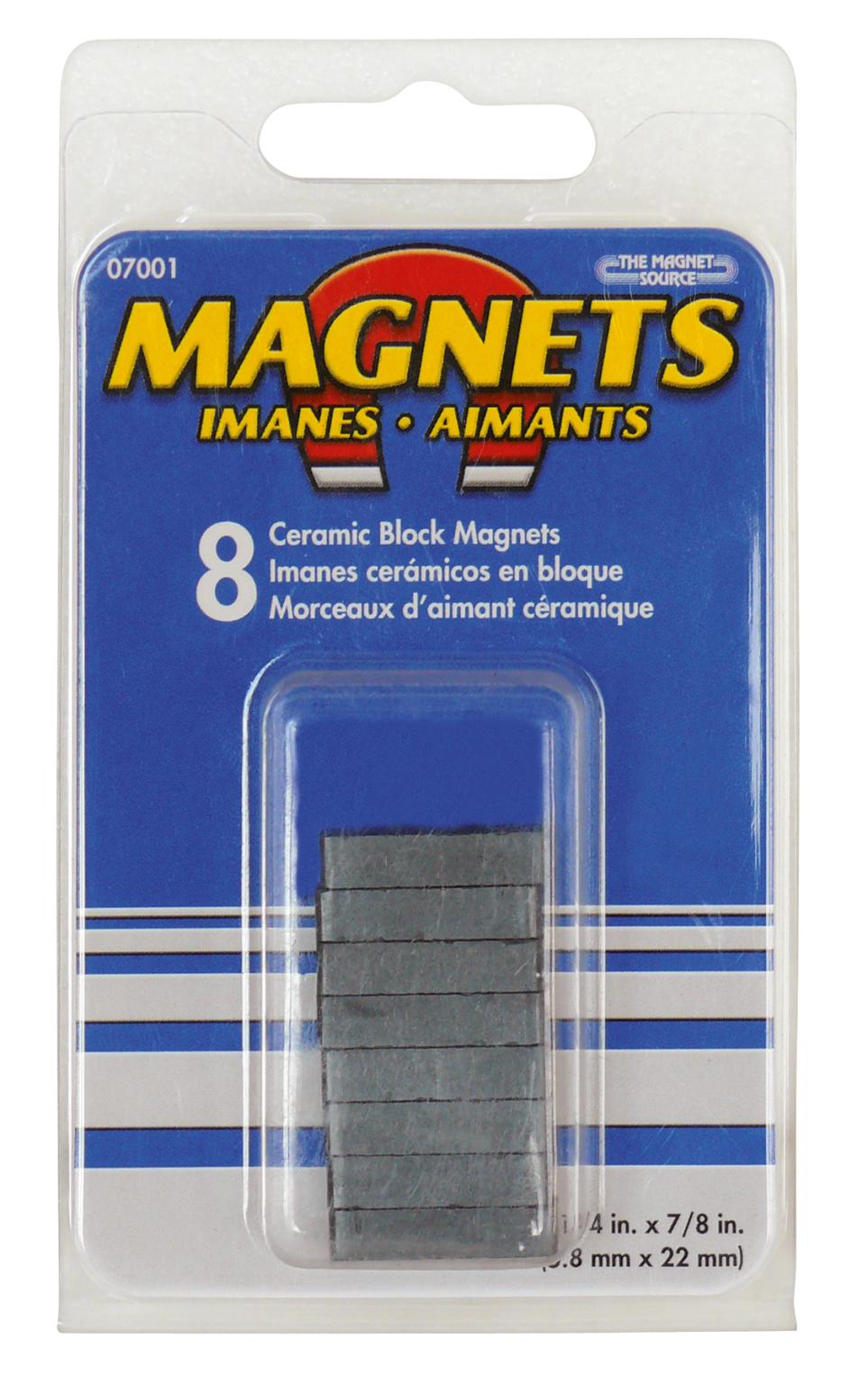 Rektangulært magnetsæt, 8 stk., 22x5x5,5 mm