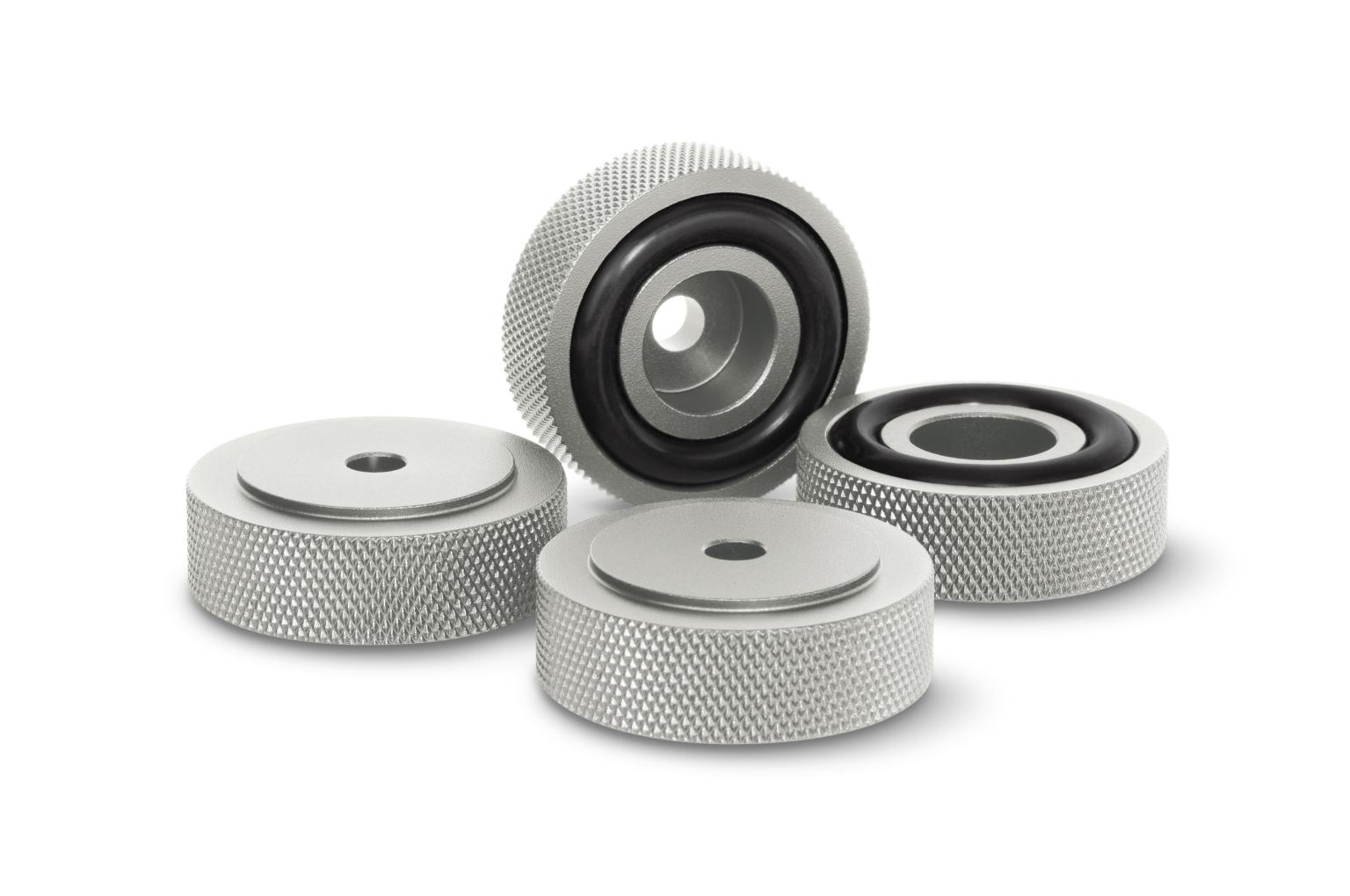 Dynavox Gerätefødder med riller midi Aluminium sølv 4-sæt