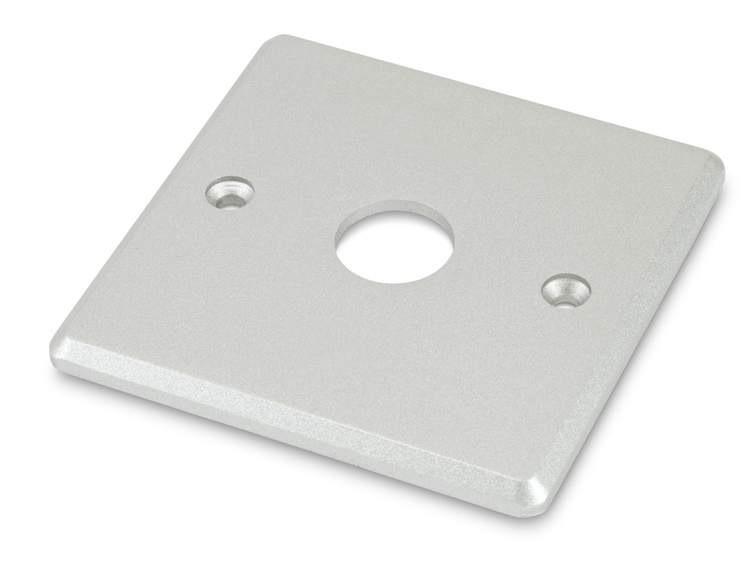 Aluminium dørklokke-/trykknap afdækning 86x86 mm BLANKO