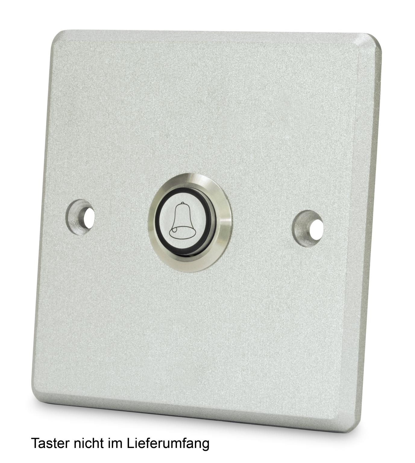 Aluminium dørklokke-/trykknap afdækning 86x86 mm BLANKO