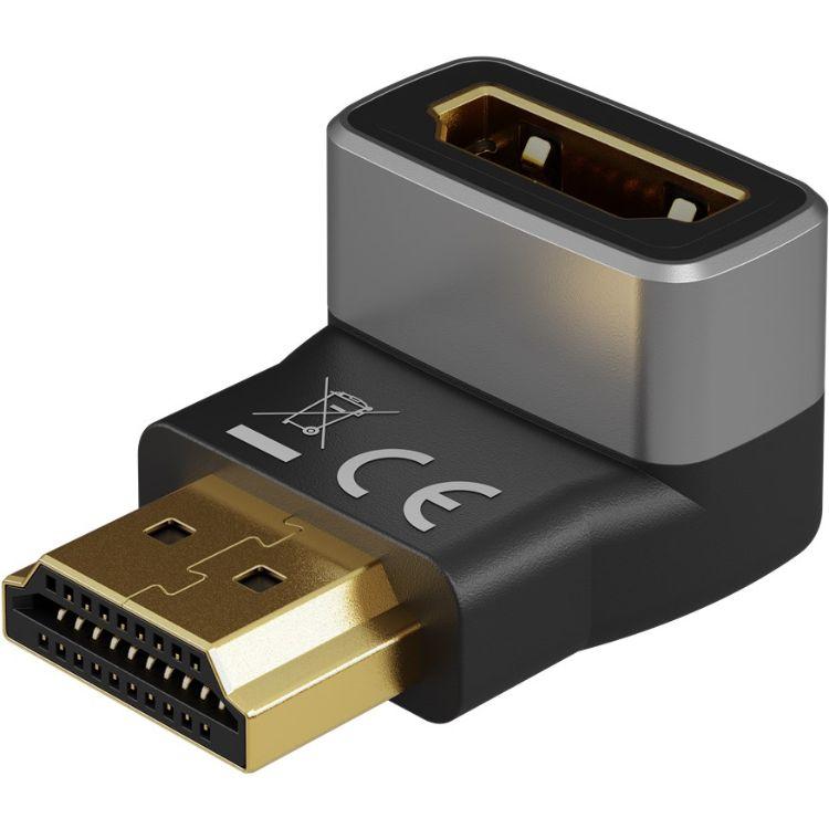 HDMI™ vinkeladapter 270 lodret, 8K @ 60 Hz, guldbelagt