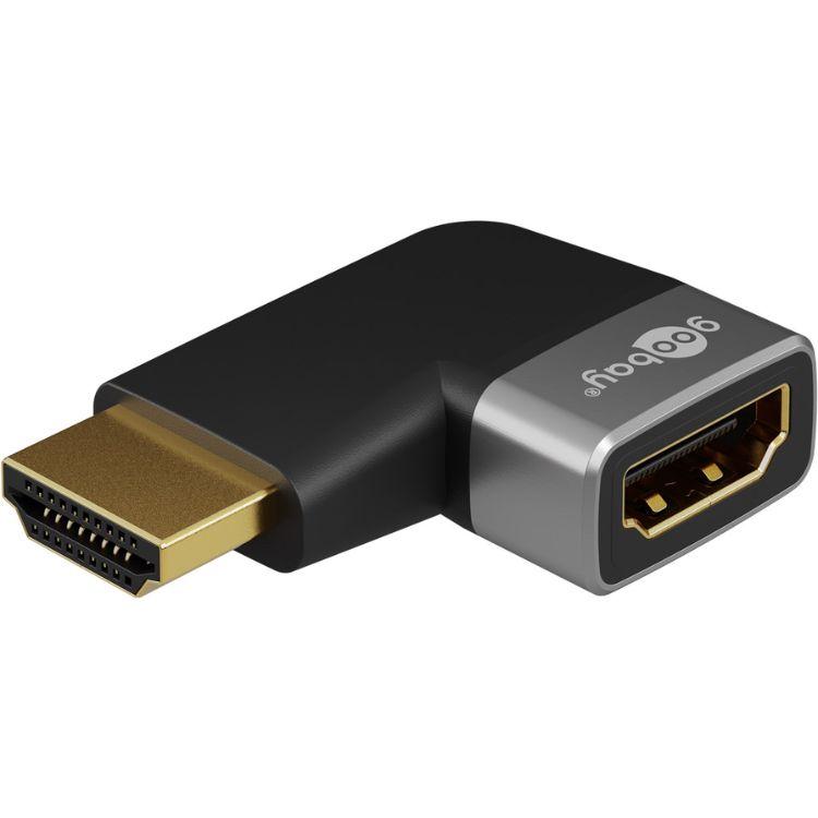 HDMI™-vinkeladapter 90 vandret, 8K @ 60 Hz, guldbelagt