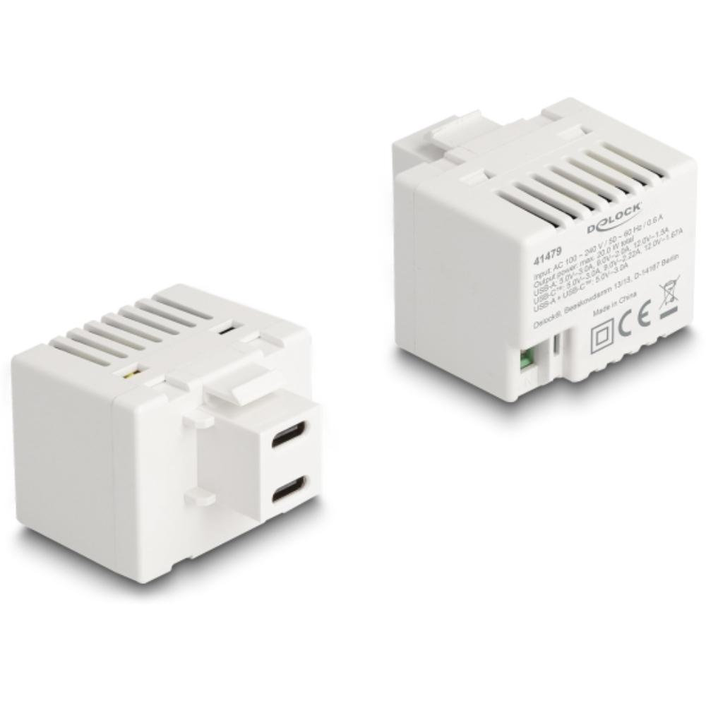 USB-C til 2-polet klemmeblok keystone - Delock
