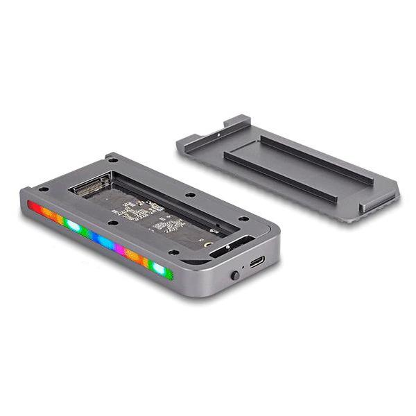 Delock USB 40 Gbps kabinet til 1 x M.2 NVMe SSD i gaming-stil med LED